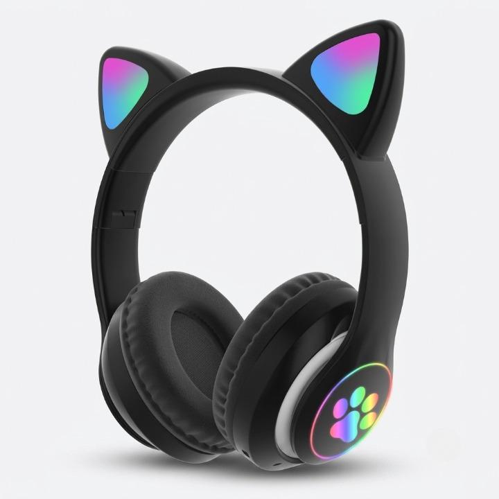 Cat Ear Wireless Gaming Headset – Bluetooth 5.0, RGB LED & Built-In Mic