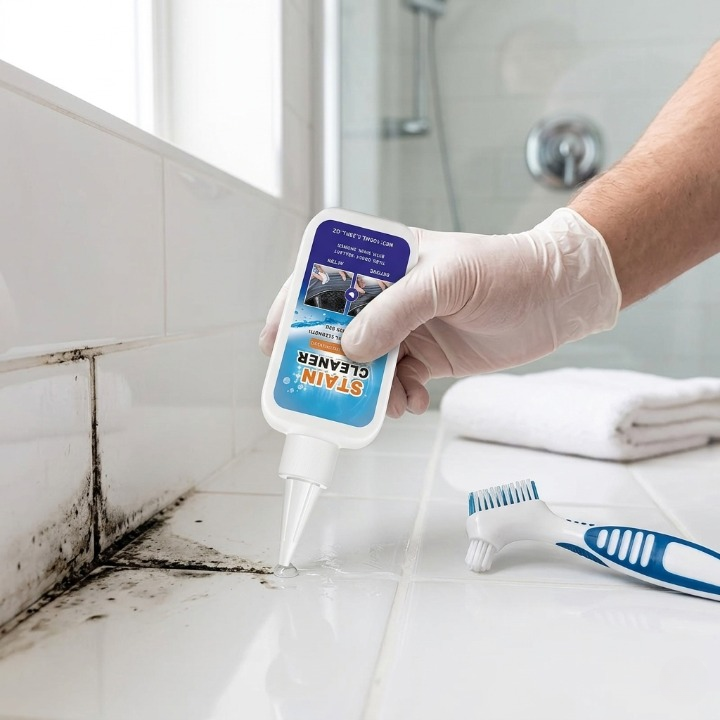 Schimmelentferner-Gel mit Bürste – Effektive Tiefenreinigung ohne Schrubben, 100 ml | Schimmelbekämpfung für Badezimmer & Küche