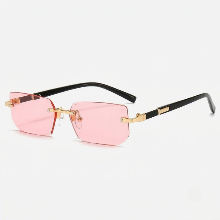 Unisex Rimless Rectangular Sunglasses – UV400 Protection, Metal Alloy & Lightweight