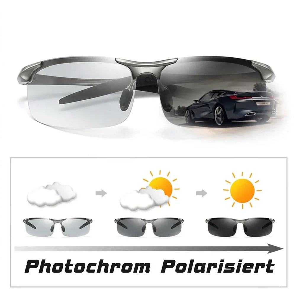 Photochromic Sunglasses – Polarized, UV400 Protection & Aluminum-Magnesium Frame, Unisex