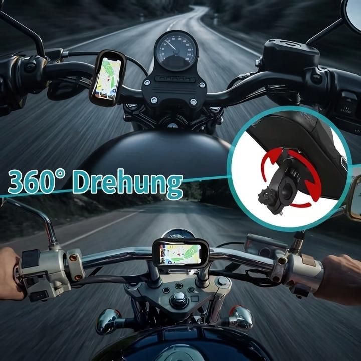 Waterproof Bike Phone Mount – 360° Rotation, Touchscreen TPU & 4.5–6.4 Inch Fit