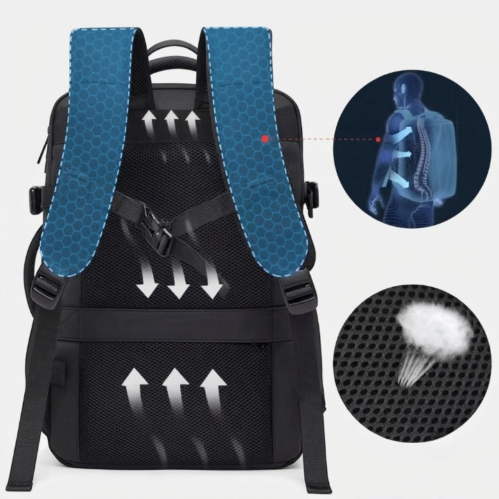 Expandable Laptop Backpack – 22-37L, 17.3-Inch Fit & USB Charging Port