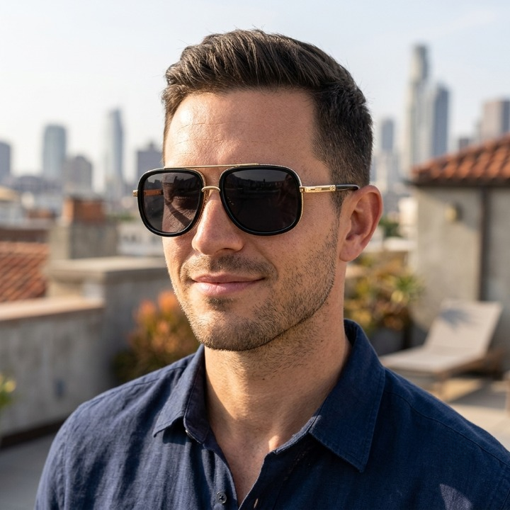 Men's Aviator Sunglasses – Polarized, UV400 Protection & Lightweight Metal Frame