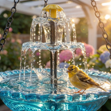 Hanging Solar Bird Bath Fountain – Wireless, Weatherproof & 25.5cm Glass Bowl