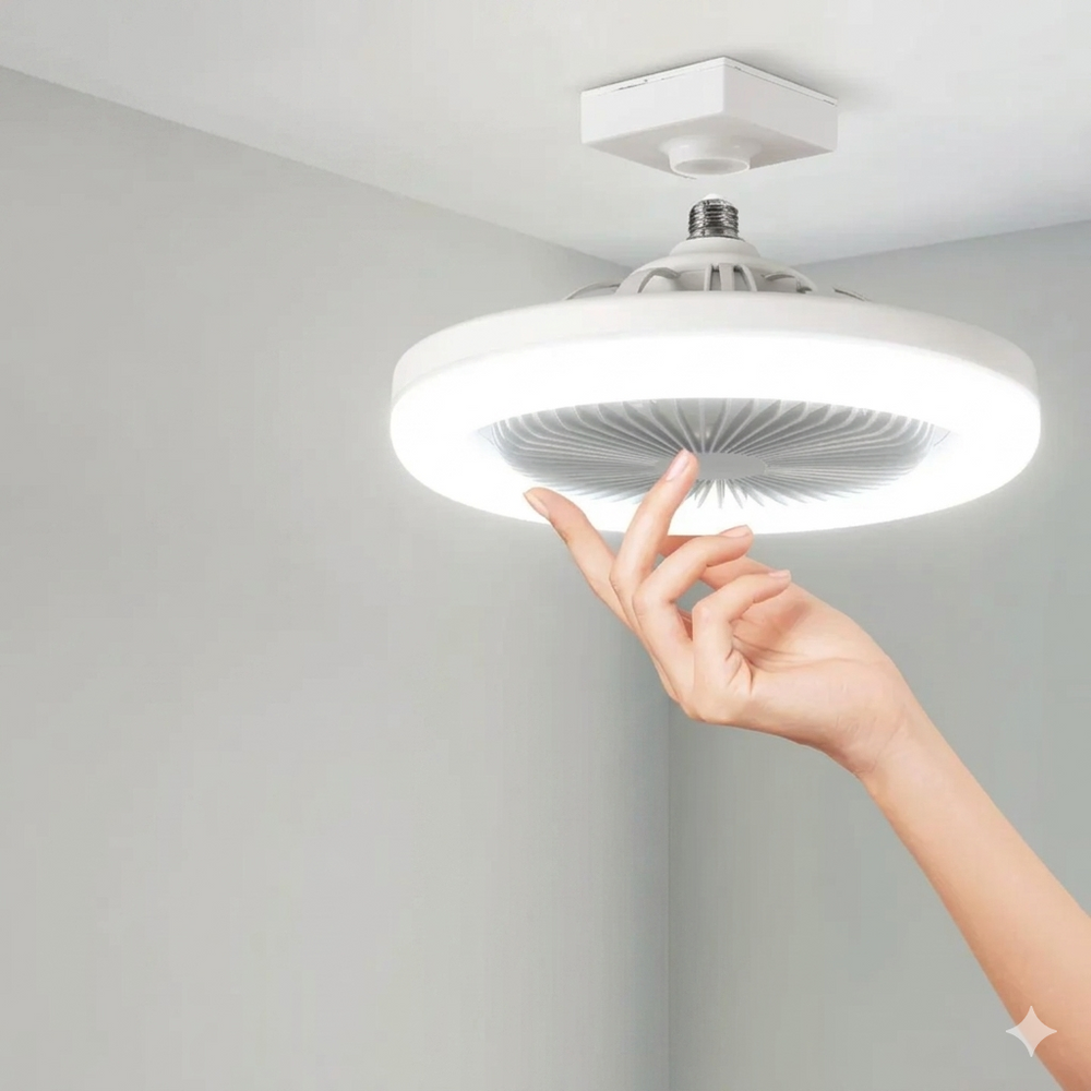 E27 Screw-In LED Ceiling Fan – 2100 Lumens, Remote Control & 3 Speed Timer