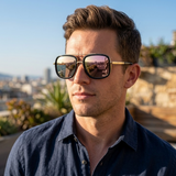 Men's Aviator Sunglasses – Polarized, UV400 Protection & Lightweight Metal Frame