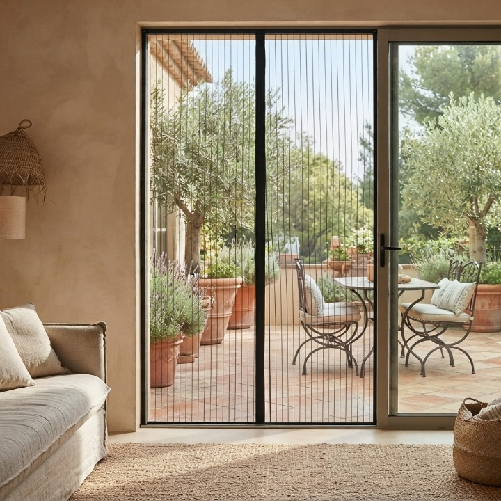 Magnetic Screen Door Curtain – Fine Mesh Gauze, Self-Closing, 90–120×210cm