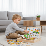 Magnetisches Zeichenbrett 2-in-1 mit Kreidebrett aus Holz