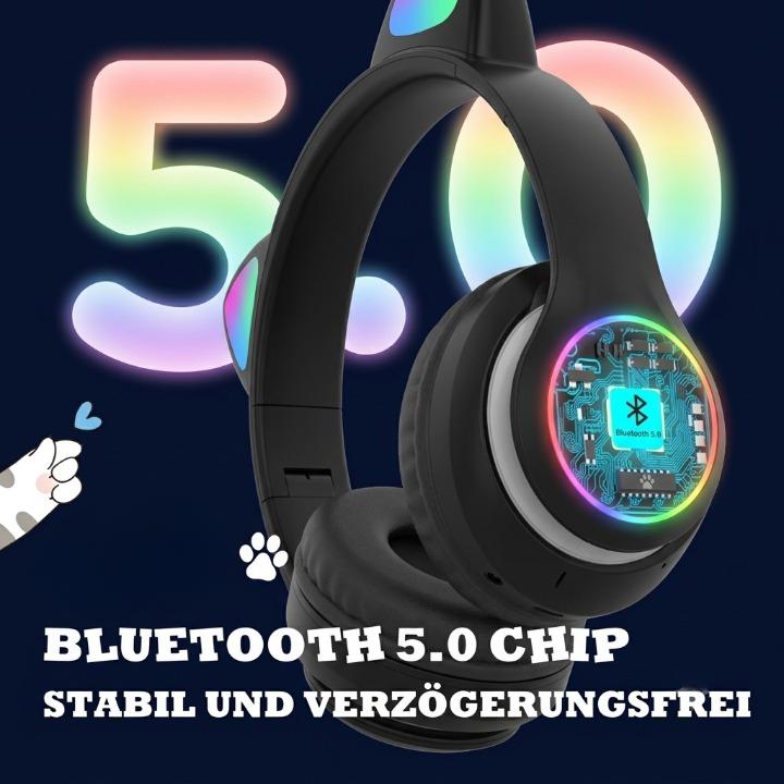 Cat Ear Wireless Gaming Headset – Bluetooth 5.0, RGB LED & Built-In Mic