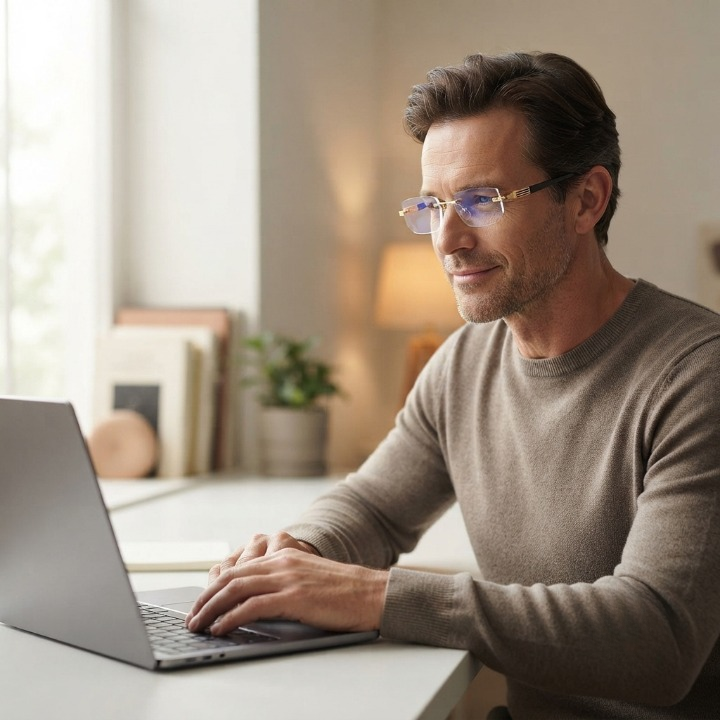 Progressive Reading Glasses – Blue Light Filter, TR90 Frame & +1.00 to +4.00