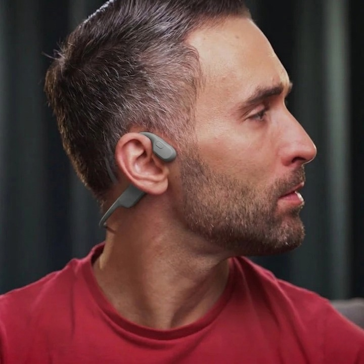 Open-Ear Bluetooth 5.0 Headphones – Sweat-Resistant, 18g Lightweight & Secure Sport Fit