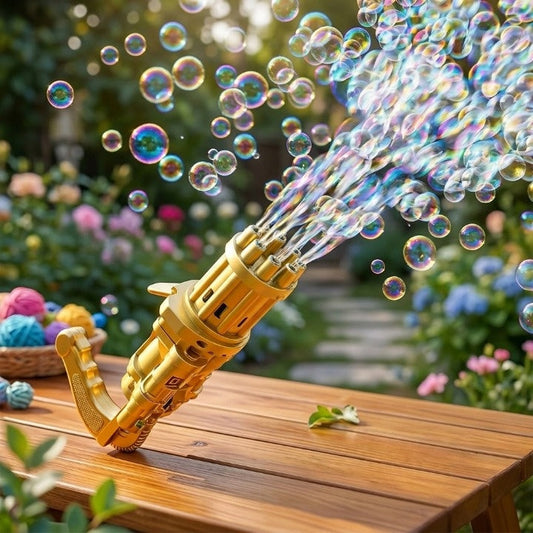 Automatic Bubble Gun Machine – ABS, Battery-Powered & Dip Tray Set