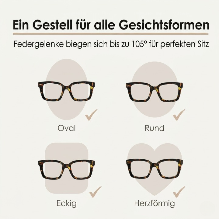 Übergroße Lesebrille mit Blaulichtfilter – Ideal für alle Gesichtsformen, Komfort & Stil