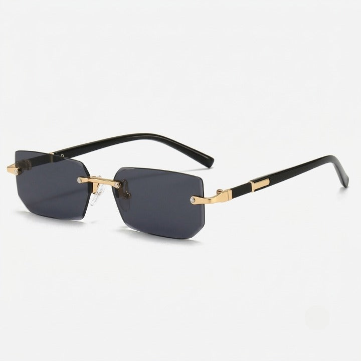 Unisex Rimless Rectangular Sunglasses – UV400 Protection, Metal Alloy & Lightweight