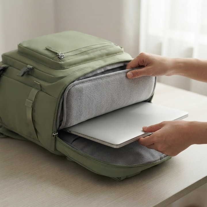 Carry-On Travel Backpack – 40×20×25cm, Padded Laptop Compartment & Shoe Pocket