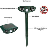 Ultraschall-Tierabwehr Solar – PIR-Bewegungsmelder 110°, IP44, 13–40 kHz