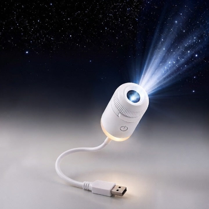 Galaxy Projector Night Light – 2-in-1 LED Starry Sky, USB, Flexible Gooseneck