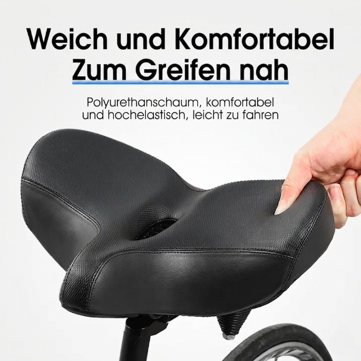 Extra Wide Bike Saddle – Ergonomic, Ventilation Channel & Universal Fit