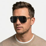 Men's Aviator Sunglasses – Metal Alloy Frame, 100% UV Protection, with Case
