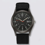Enhanced Product Title: "Militärische Uhr mit strapazierfähigem Nylonarmband – Wasserfest, stoßfest & mit leuchtenden Zeigern für optimale Sichtbarkeit" 

This title includes relevant keywords while providing more detail about the product's features, enha