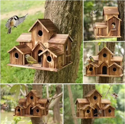 Optimized Product Title: "Geräumiges Hängendes Vogelhaus für Garten – Wetterfestes Design, Ideal für Wildvögel, Einfache Montage" 

This title includes relevant keywords, highlights the product's features, and targets potential buyers effectively.
