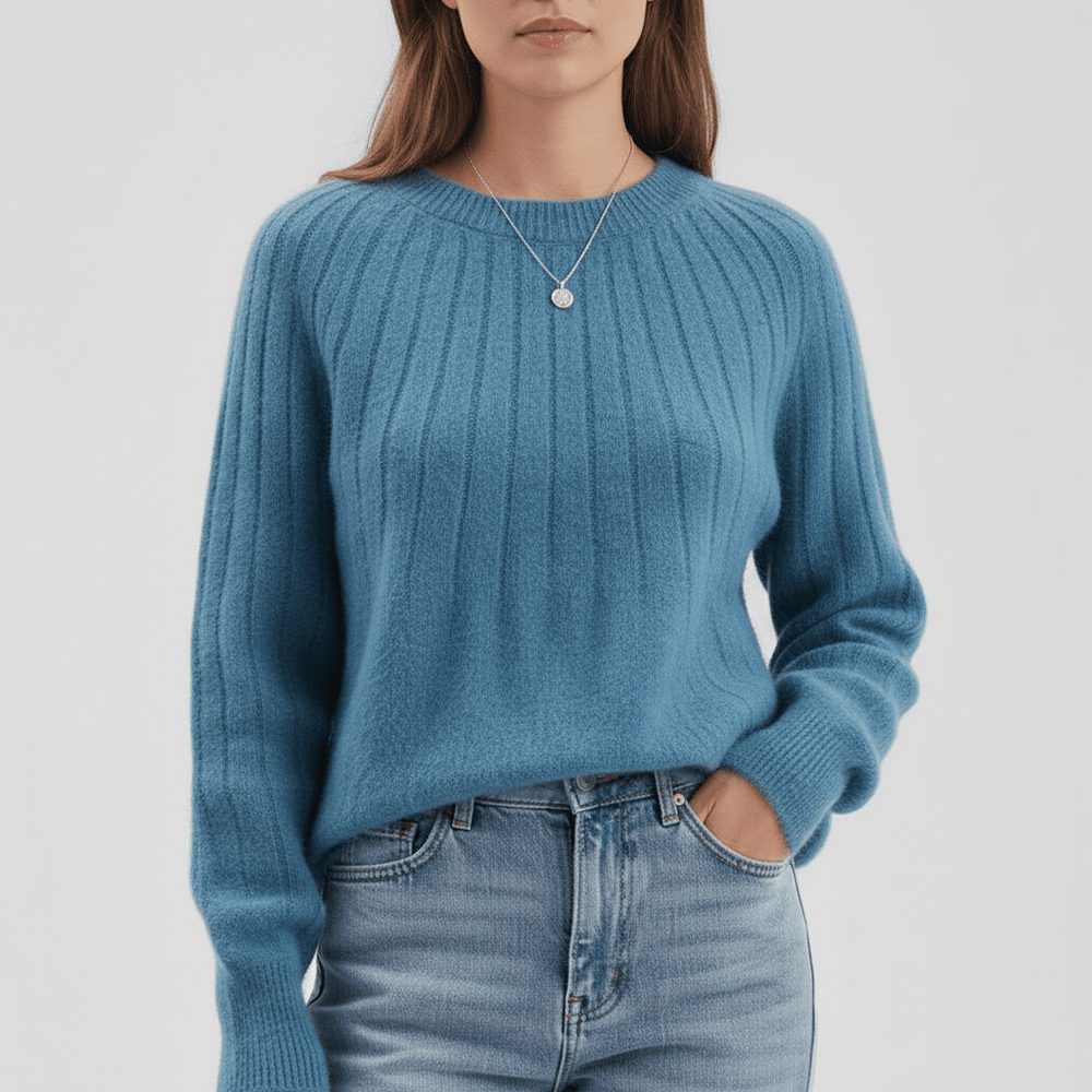 Women's Ribbed Long-Sleeve Sweater