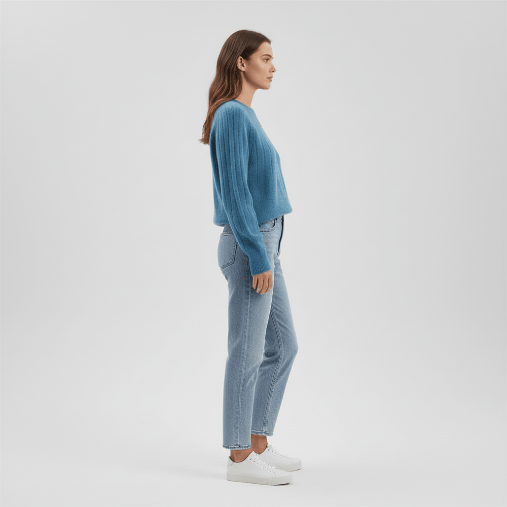Women's Ribbed Long-Sleeve Sweater
