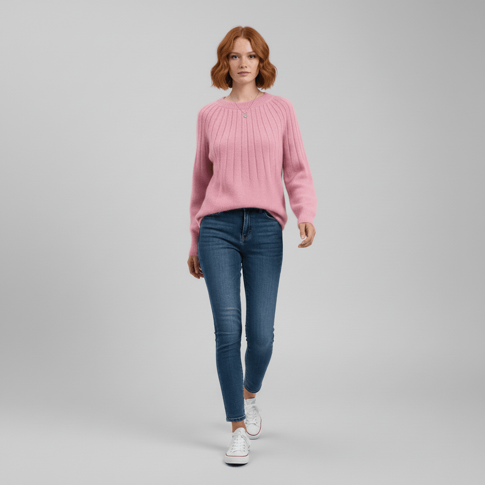 Women's Ribbed Long-Sleeve Sweater