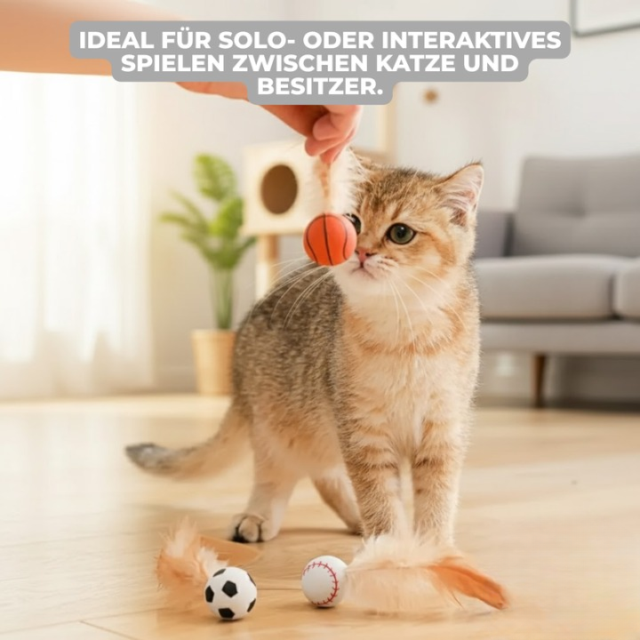 Enhanced Product Title: "FeatherBounce Katzenspielzeug - 3er-Set | Interaktives Spielzeug für Katzen mit Federn | Fördert Spiel und Bewegung" 

This title includes keywords that can help improve visibility in Google Shopping while clearly describing the p