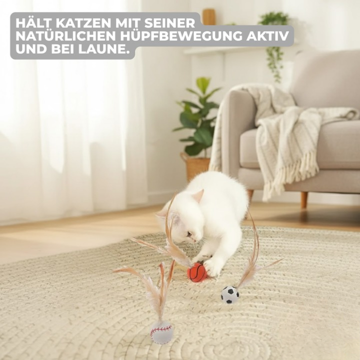 Enhanced Product Title: "FeatherBounce Katzenspielzeug - 3er-Set | Interaktives Spielzeug für Katzen mit Federn | Fördert Spiel und Bewegung" 

This title includes keywords that can help improve visibility in Google Shopping while clearly describing the p