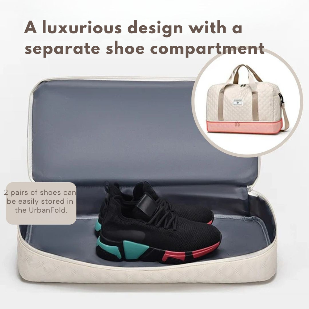 Foldable Travel Duffel Bag – Nylon, Separate Shoe Compartment & Water-Repellent