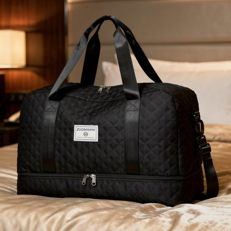 Foldable Travel Duffel Bag – Nylon, Separate Shoe Compartment & Water-Repellent