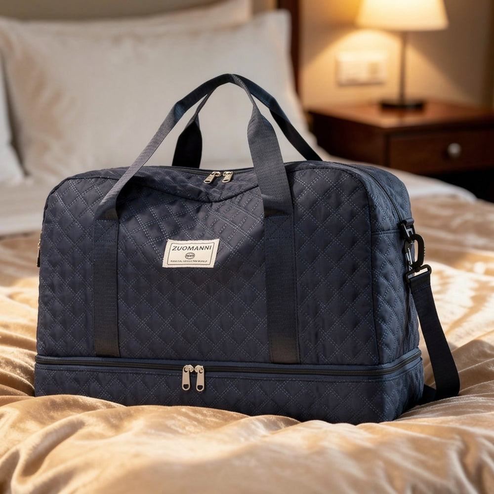 Foldable Travel Duffel Bag – Nylon, Separate Shoe Compartment & Water-Repellent