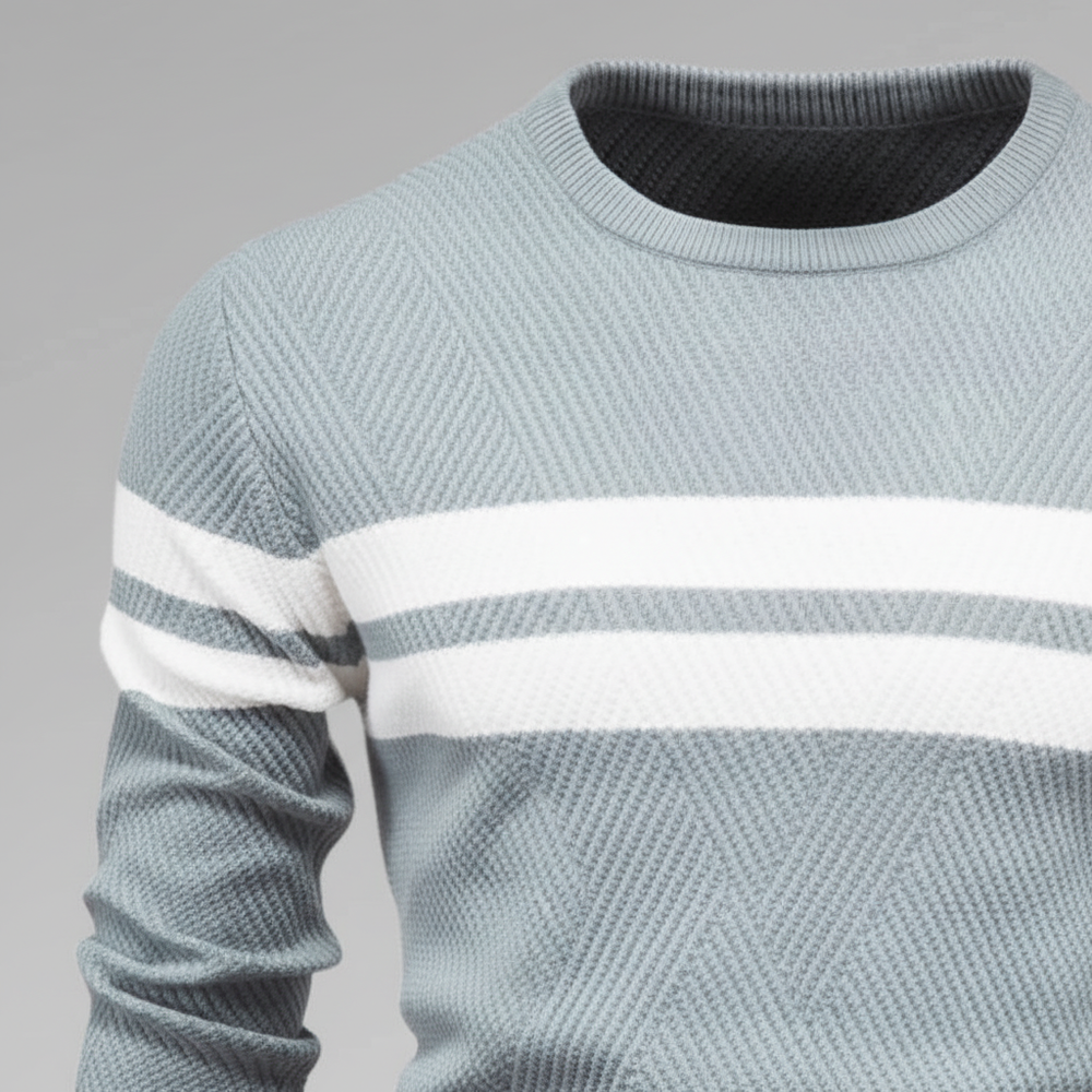 Striped men's knitted jumper - Pascal