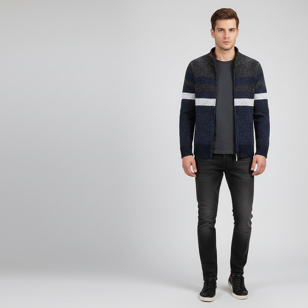 Sporty knitted sweater - Jimmy