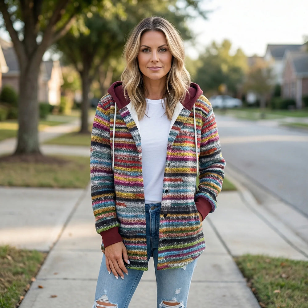 Women's knit cardigan with hood - Tammy