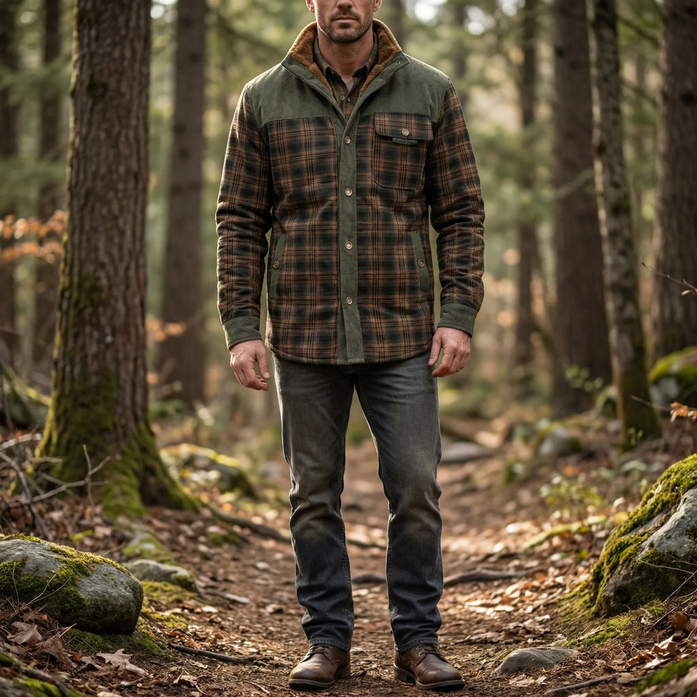 Lined jacket with plaid pattern - Joel