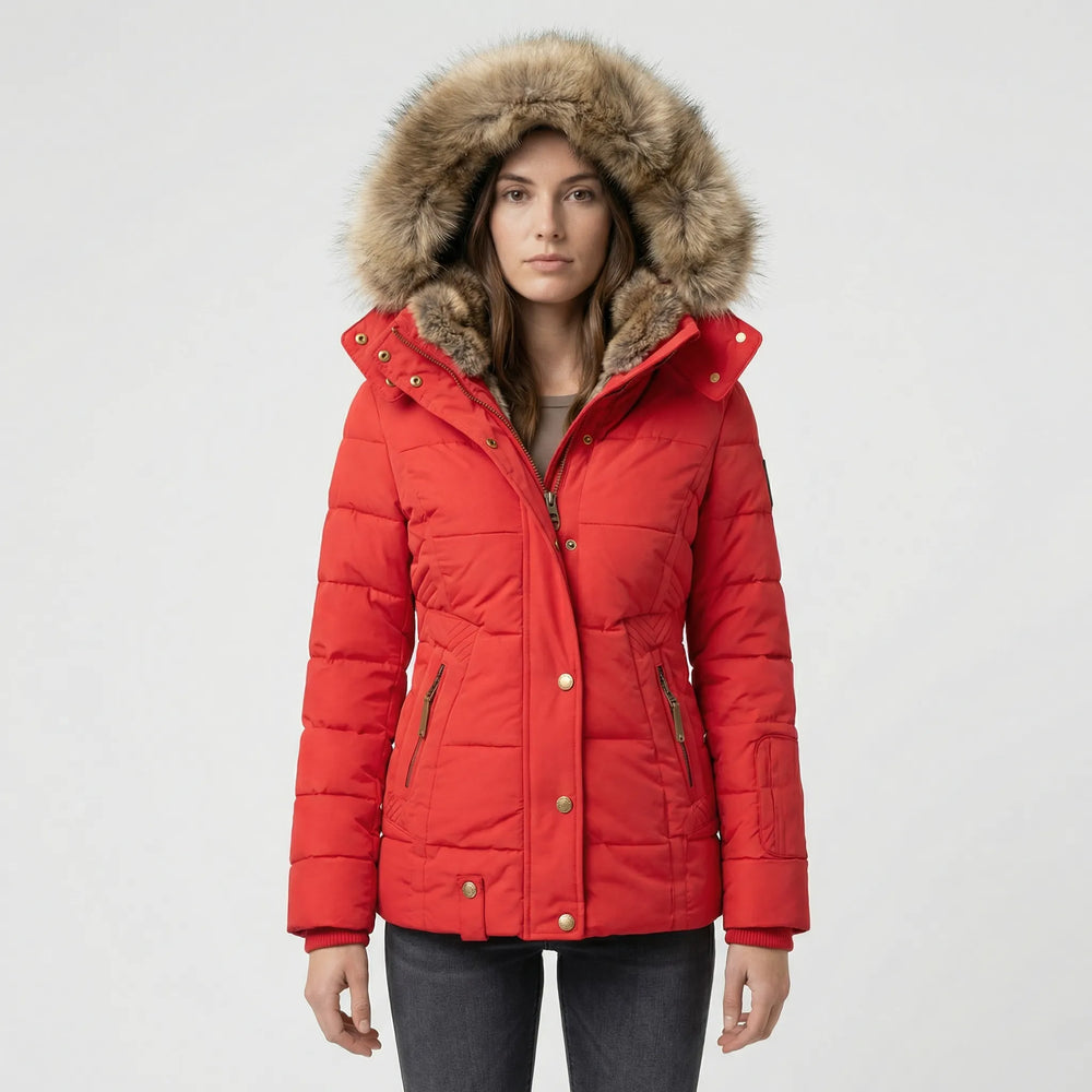 Insulated winter jacket with fur-trimmed hood - Sheryl