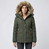 Insulated winter jacket with fur-trimmed hood - Sheryl