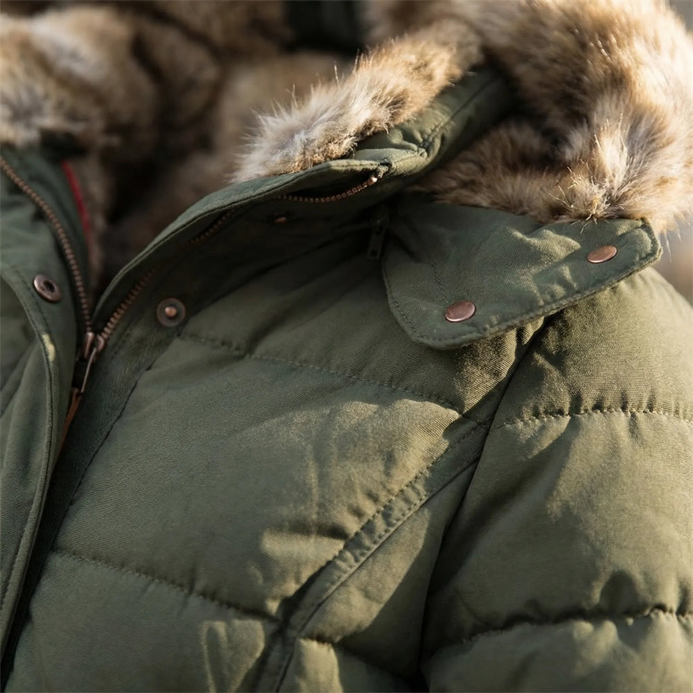 Insulated winter jacket with fur-trimmed hood - Sheryl