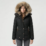 Insulated winter jacket with fur-trimmed hood - Sheryl