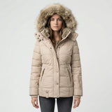 Insulated winter jacket with fur-trimmed hood - Sheryl