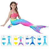 Girls Mermaid Swimsuit Three Piece Swim Tail Costume Set