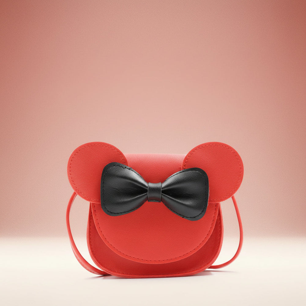 Girls Purse Cute Mouse Crossbody Bag Bow PU Mini Handbag