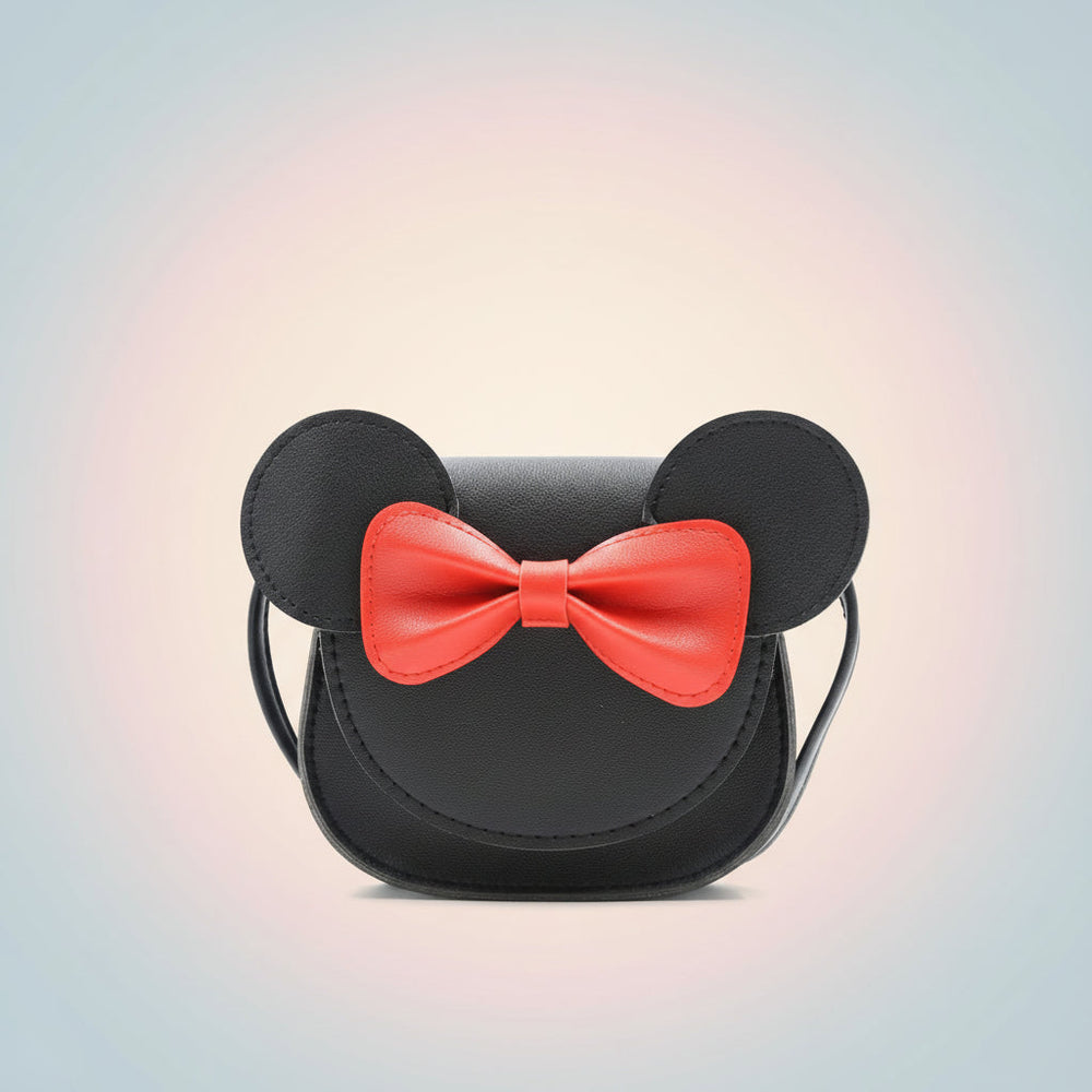Girls Purse Cute Mouse Crossbody Bag Bow PU Mini Handbag