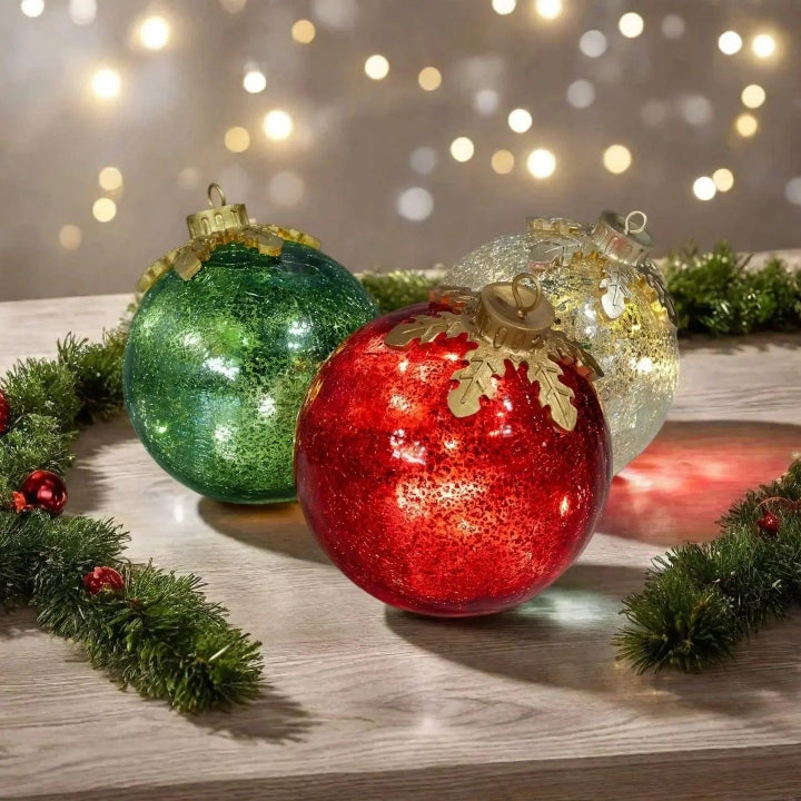 Optimized Product Title: "3er Set Glas Tischornamente für Weihnachten – Funkelnde Deko für festliche Tische" 

This title includes relevant keywords, maintains clarity, and emphasizes the festive aspect of the product, making it more appealing for Google