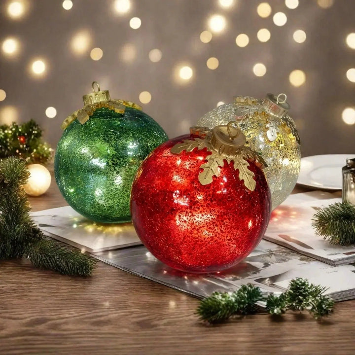 Optimized Product Title: "3er Set Glas Tischornamente für Weihnachten – Funkelnde Deko für festliche Tische" 

This title includes relevant keywords, maintains clarity, and emphasizes the festive aspect of the product, making it more appealing for Google