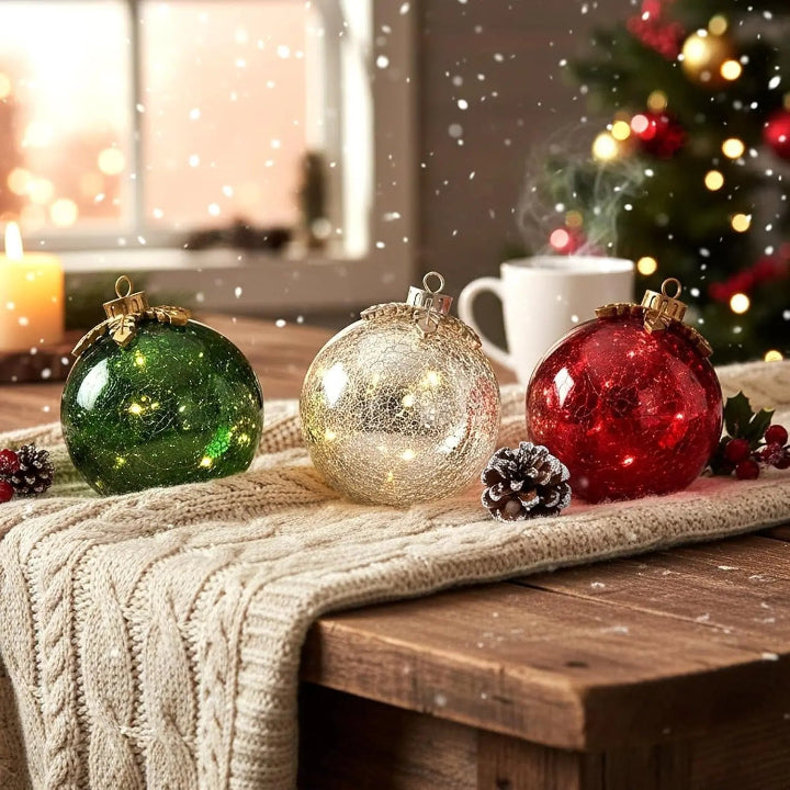Optimized Product Title: "3er Set Glas Tischornamente für Weihnachten – Funkelnde Deko für festliche Tische" 

This title includes relevant keywords, maintains clarity, and emphasizes the festive aspect of the product, making it more appealing for Google