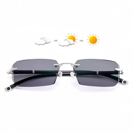 Progressive Reading Glasses – Blue Light Filter, Rimless Titanium & +1.00–+4.00 Diopter