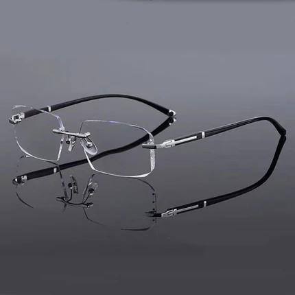Progressive Reading Glasses – Blue Light Filter, Rimless Titanium & +1.00–+4.00 Diopter